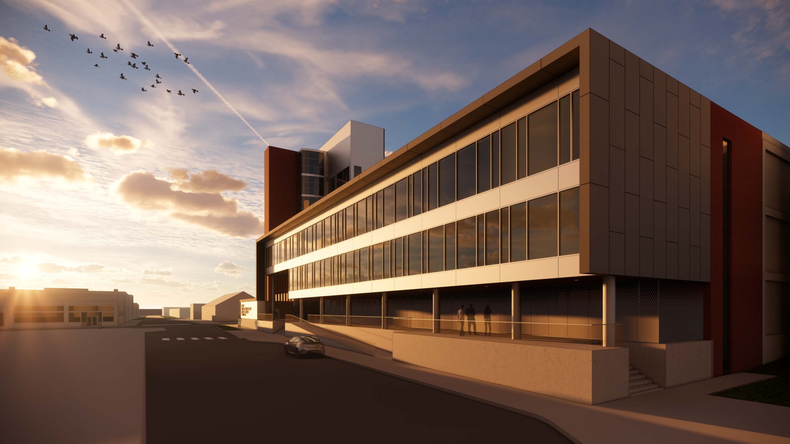 A rendering of JVIC's new expansion gleaming in the afternoon sun