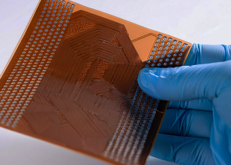 A concept image of a flexible circuit on kapton